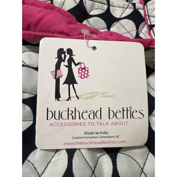 Buckhead Betties Adore-A-Ball Quilted Tote Bag With Pink Trim Green Lining NWT - Picture 5 of 6